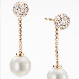 David Yurman Solari Drop Earring 18K Pearls, Dia